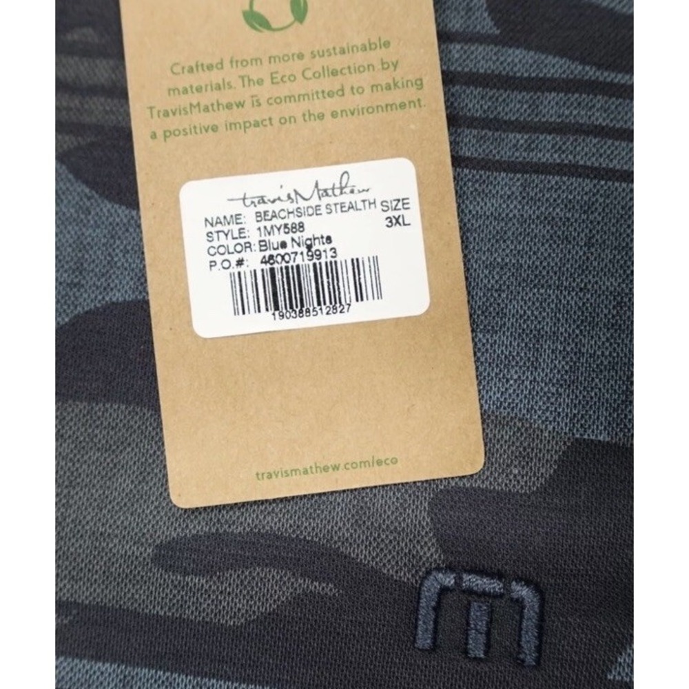 Travis Mathew Camouflage Polo Shirt - Black and Gray - Picture 5 of 5